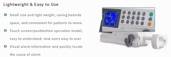 स्टैकेबल मेडिकल सिरिंज पंप 0.01-9999ml वॉल्यूम का उपयोग करना आसान है