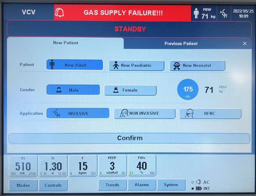 वयस्क के लिए आईसीयू कक्ष सीरियसमेड वेंटीलेटर पोर्टेबल इलेक्ट्रिक